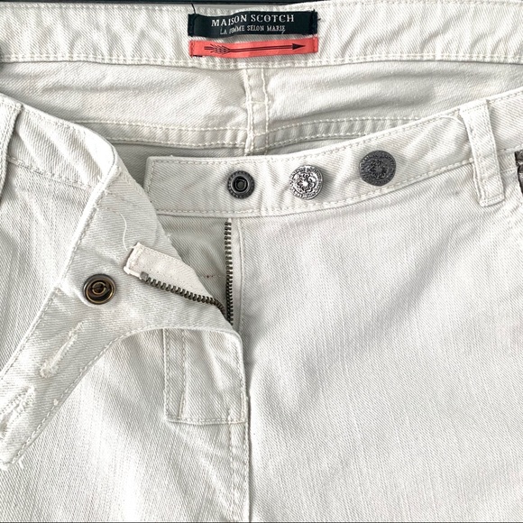 MAISON SCOTCH Mid-Rise Straight Fit Jeans Ivory / Gold - Picture 5 of 8
